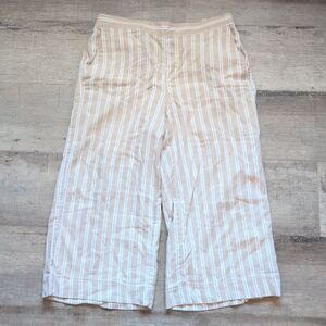 Banana Republic Women’s Size 8 Cotton Blend Wide leg striped pants Beige